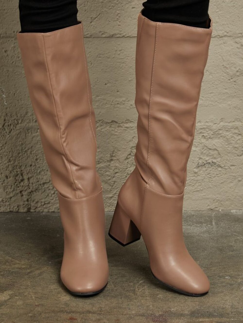 Mocha Brown Knee High Boots | Pointed Toe 3” Block Heel